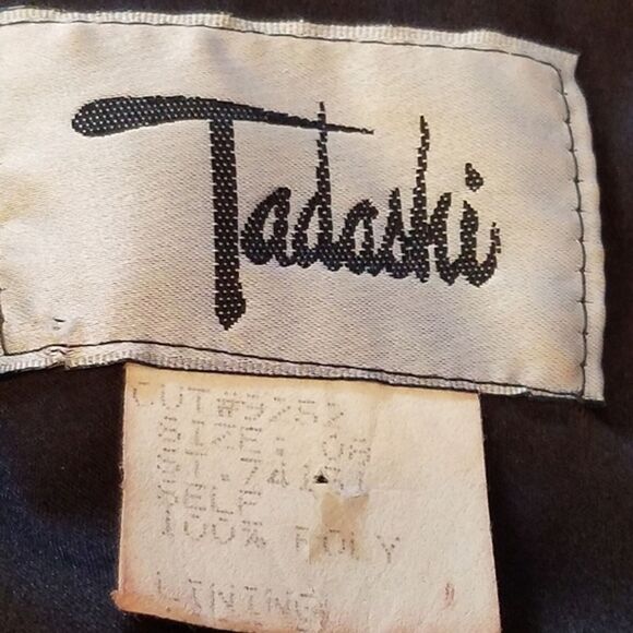 Vintage 80's Tadashi Fringe Rouched Surplice Cocktail Flapper style Dress Size 8 - Picture 11 of 12